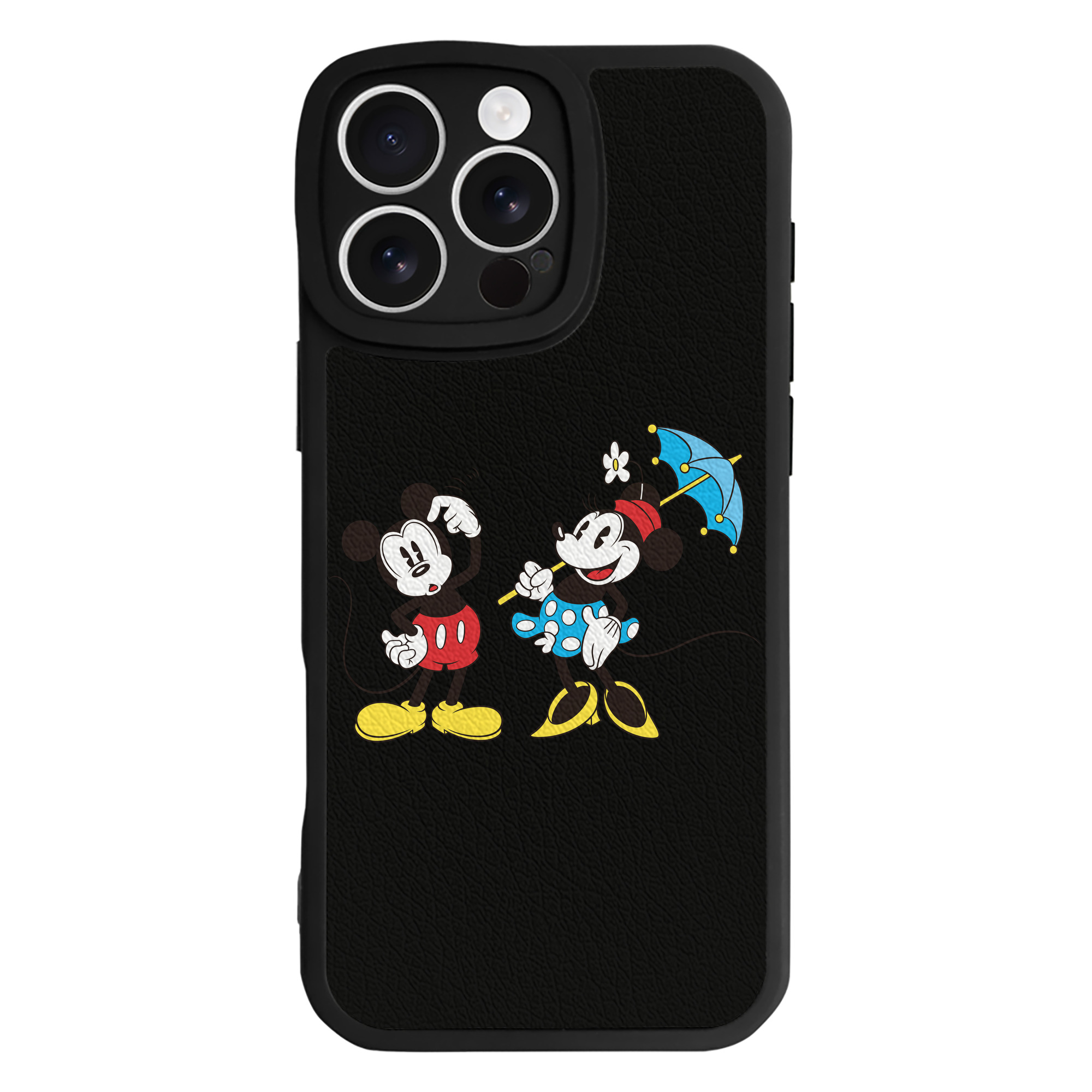 （画像用） ミッキーマウス Mickey Mouse 【iPhone 16シリーズ対応】シリコンスマホケース（レザー調） 材質：シリコン